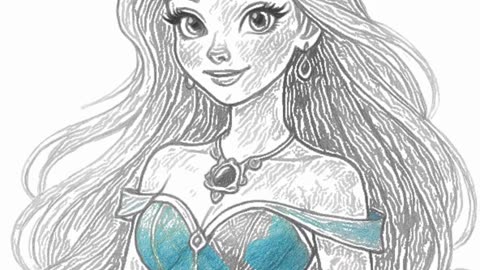 👑 How to Draw a Beautiful Princess with Colored Pencils – Step-by-Step Magic! ✨ #ArtShorts