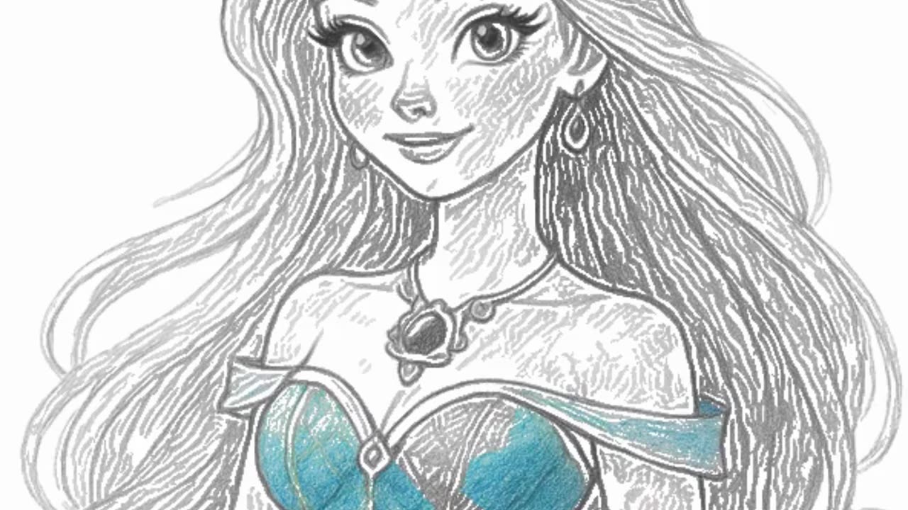 👑 How to Draw a Beautiful Princess with Colored Pencils – Step-by-Step Magic! ✨ #ArtShorts