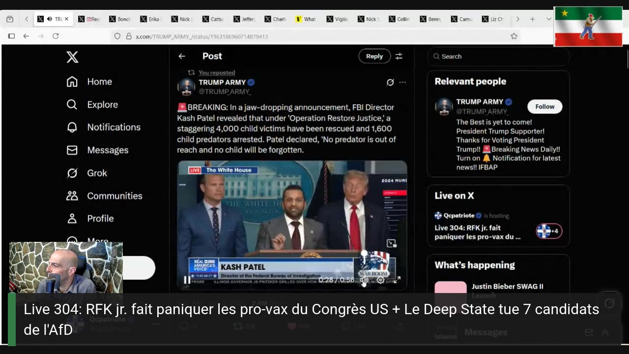 Live 304: RFK jr. fait paniquer les pro-vax du Congrès US + Le Deep State tue 7 candidats de l'AfD