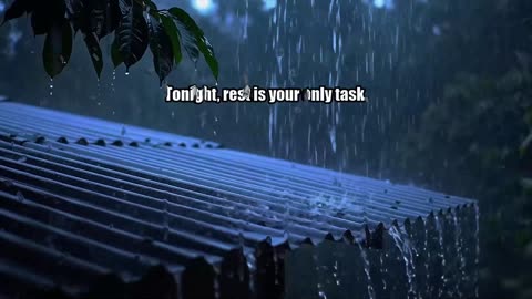 Goodbye Insomnia with Heavy Rain & Thunder Growls on a Stale Tin Roof in Foggy Murky Forest at Night