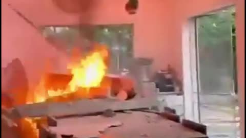 Warfare Analysis - 5, An Israeli posted this photo of interceptor shrapnel setting fire