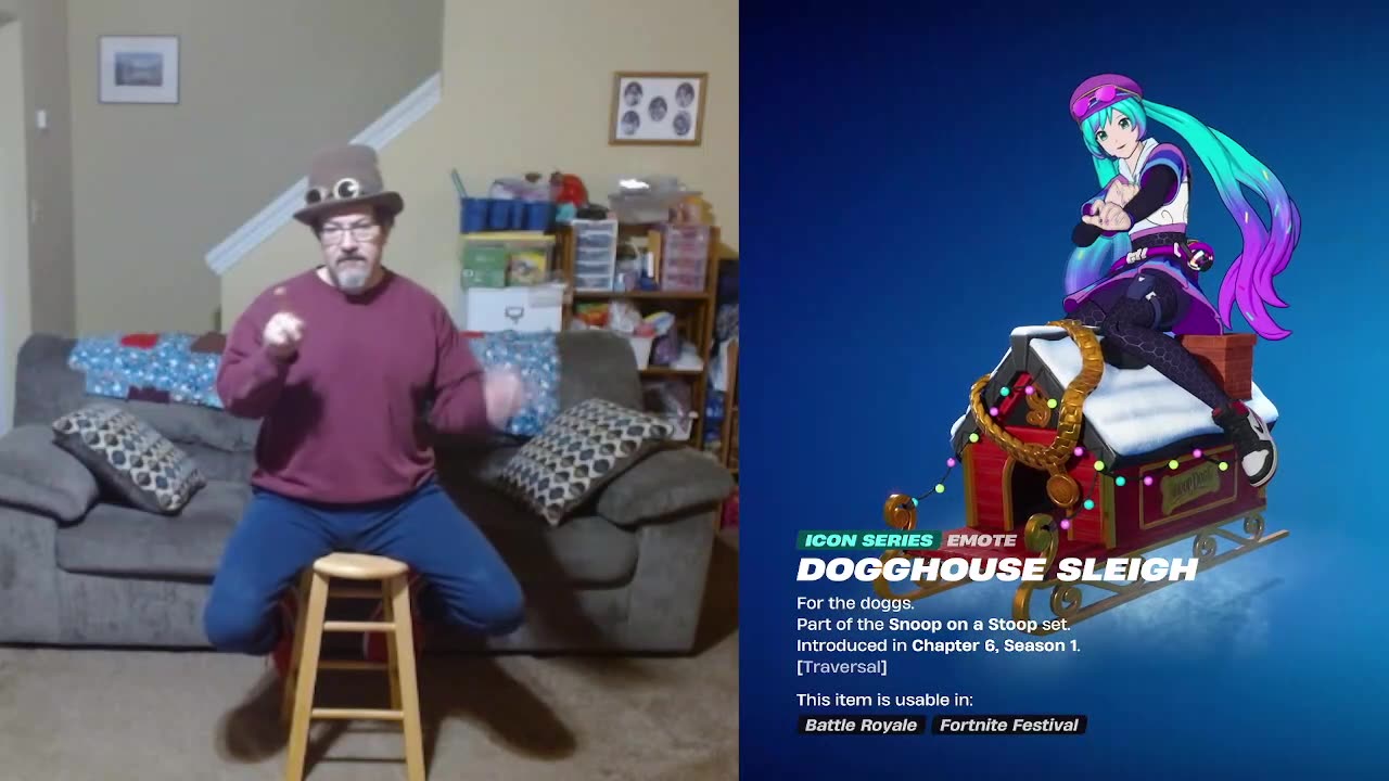 FFG Dance Fortnite Emotes Doghouse Sleigh
