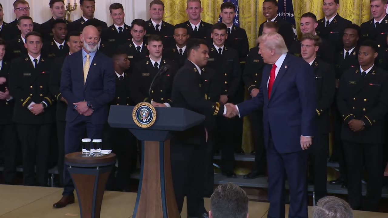 President Trump Participates in a Commander-in-Chief Trophy Presentation to the Navy Midshipmen