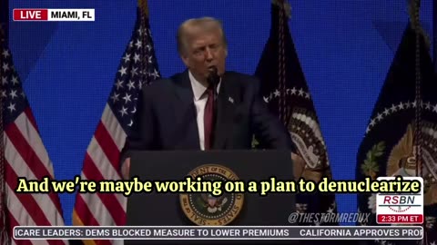 Trump just said that he is working on a plan with China & Russia to denuclearize