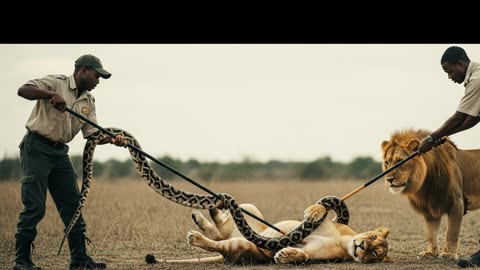 Lioness Rescued From Python! Dramatic Savannah Rescue