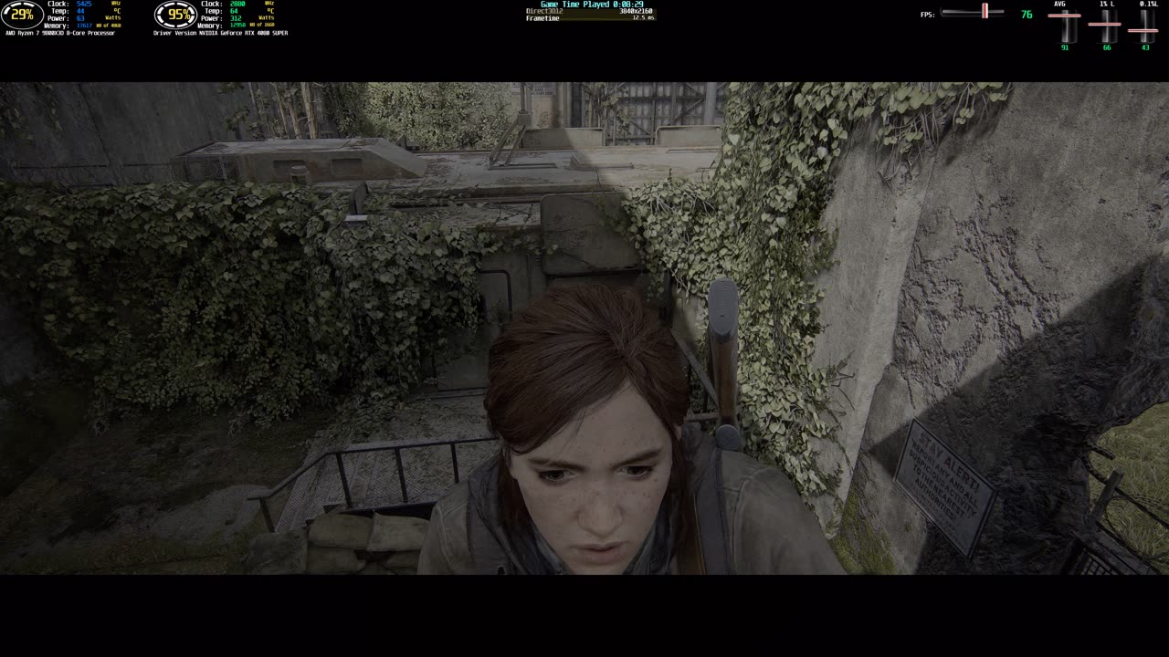 The Last of Us Part II Remastered 219 4k HDR PC Gameplay 9800x3d RTX 4080 Super NO DLSS or FG