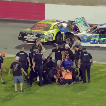 NASCAR drivers purposely crash, then fight, police forced to break up