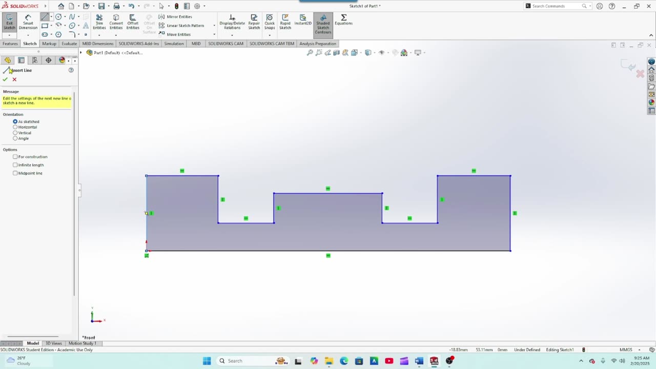 Solidworks - Chapter 2 Tutorial 1 - Sketching Exercise