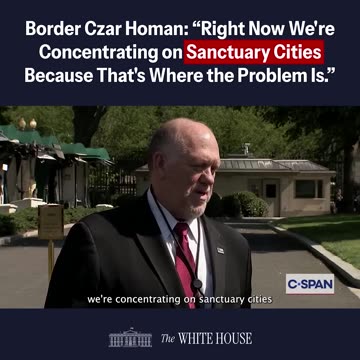 Tom Homan Right now we're concentrating on sanctuary cities because that's where the problem is.