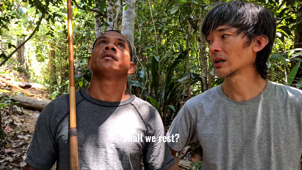 Making a loincloth because blowpipe hunting in the jungle is hot