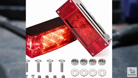 CZC AUTO 2PCS 12V LED Submersible Low Profile Rectangular Trailer Lights, Tail S