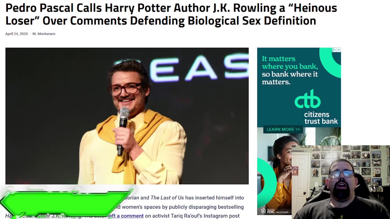 Pedro Pascal Backlashing JK Rowlings