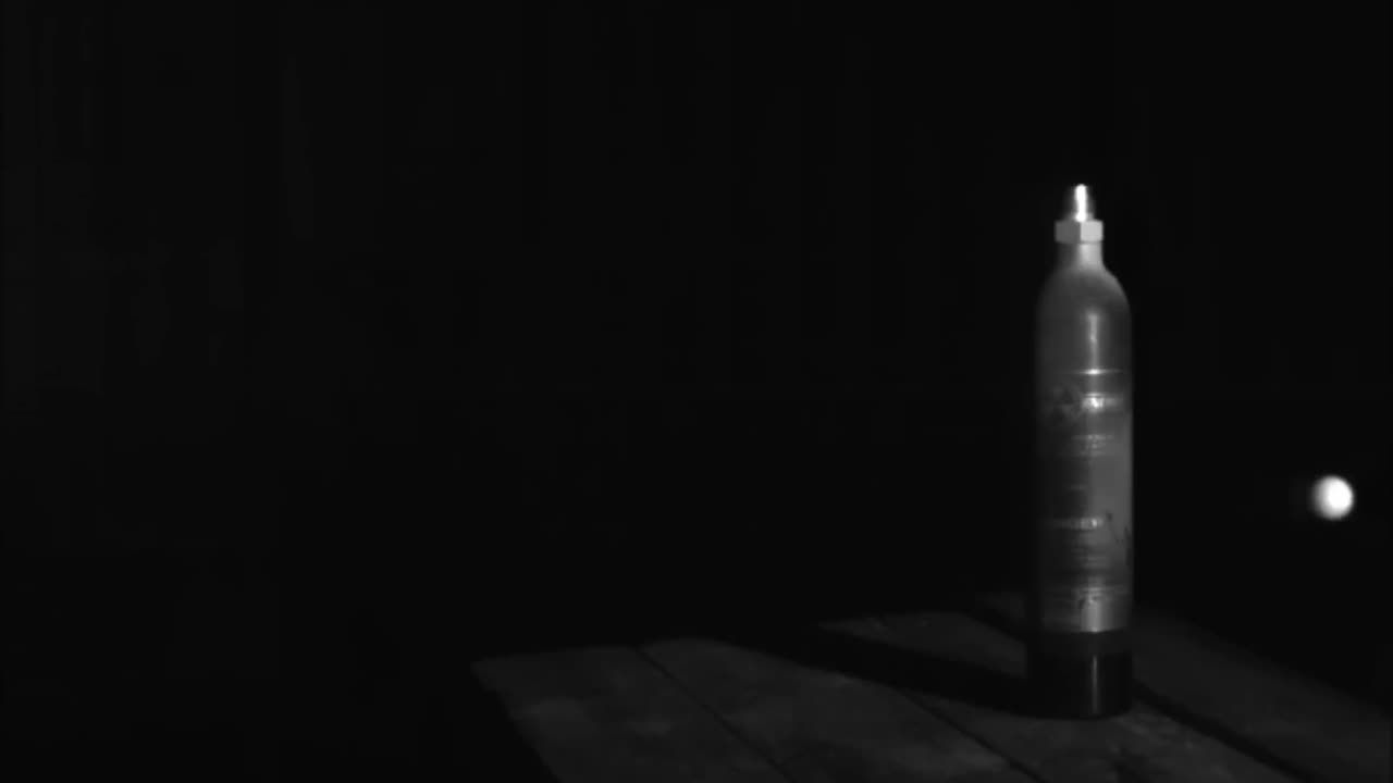 Paintball impacting CO2 tank