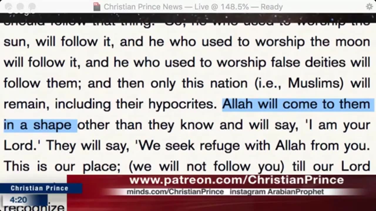 Christian prince Why you refuse the shape of Allah