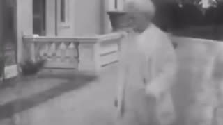 Sole existing film of Mark Twain, by Thomas Edison in 1909 at Twain's residence in Connecticut.