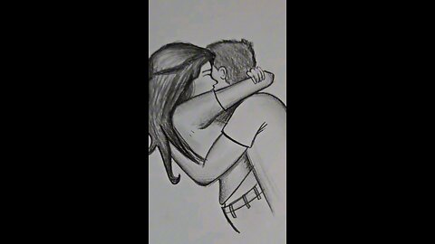 how to draw hugging couple