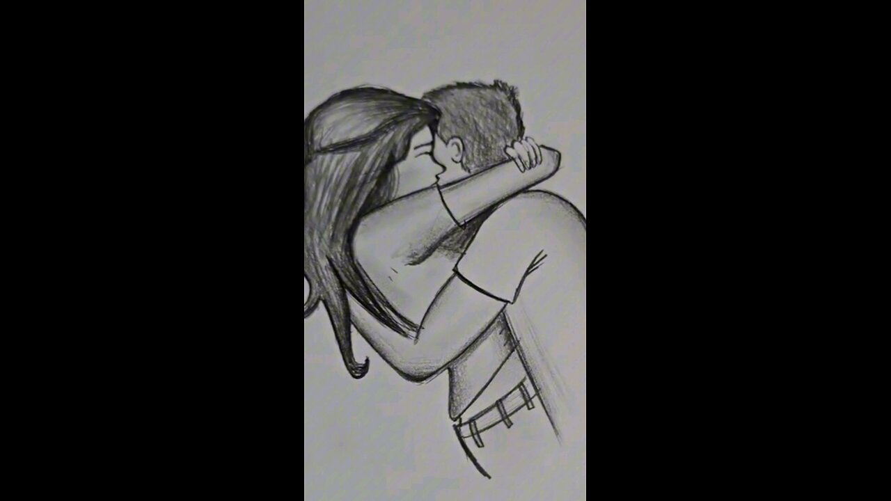 how to draw hugging couple