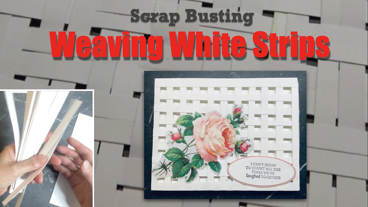 Weaving White Strips for Card Making