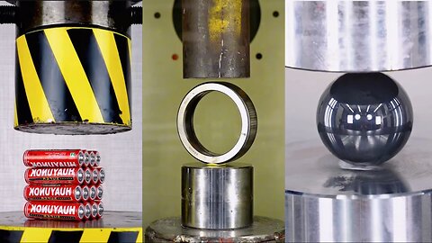 #Hydraulic_Piston_vs_Batteries_and_Iron_ASMR💀🔥😍