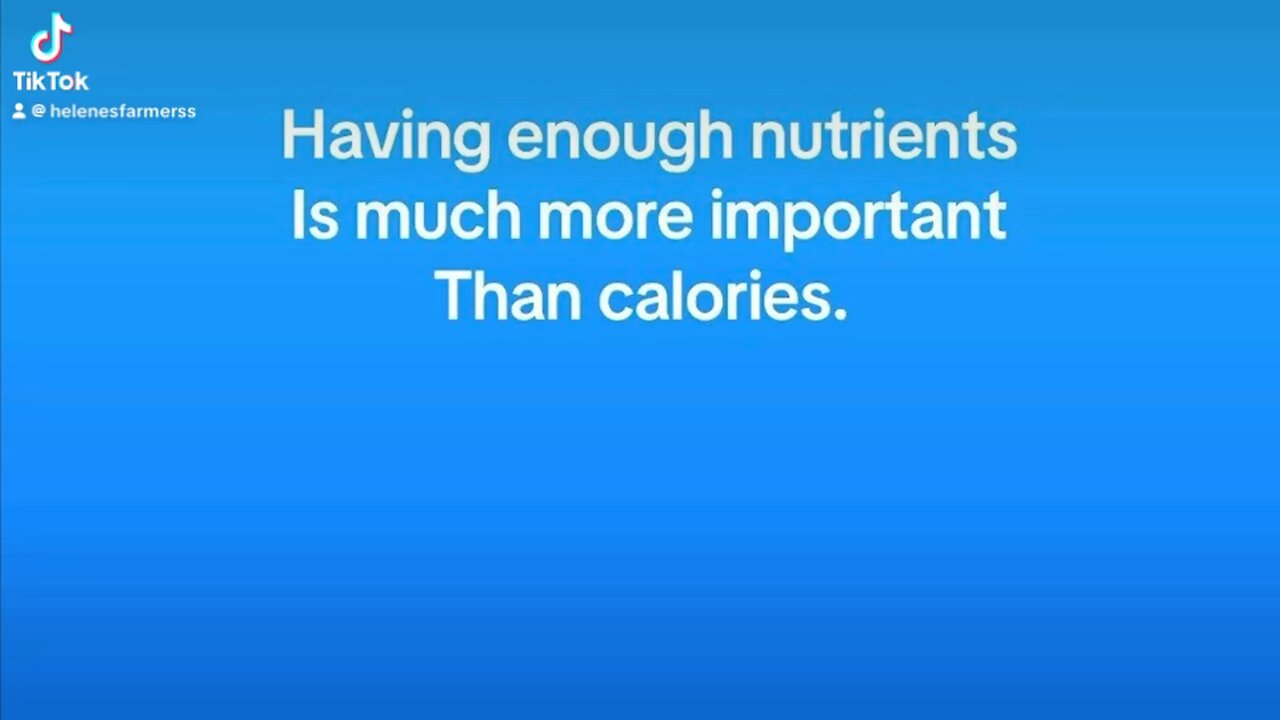 Having enough nutrients is more important than the theory “calories in, calories out”!