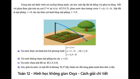 Trong một mô hình vườn rau muống thông minh, các học sinh lắp đặt hệ thống vòi phun tự động