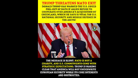Trump Threatens Withdrawing from NATO if it Tries to Block US from Acquiring Greenland