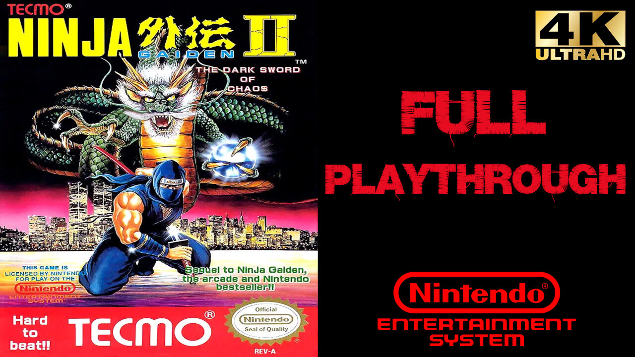 Ninja Gaiden II: The Dark Sword of Chaos - Nintendo - Full Playthrough