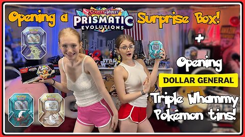 Opening a Scarlet & Violet Prismatic Evolutions Surprise Box + Triple Whammy Pokémon Tins!