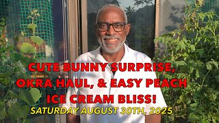 Cute Bunny Surprise, Okra Haul, & Easy Peach Ice Cream Bliss!