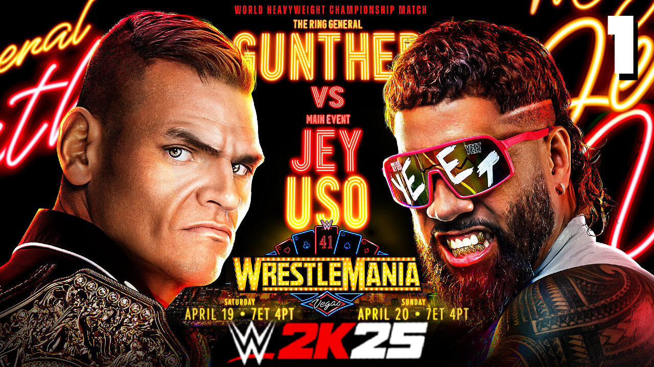 WWE 2K25 Wrestlemania 41 Night 1 - April 19th 2025 - Match 1: Jey has DONE IT!