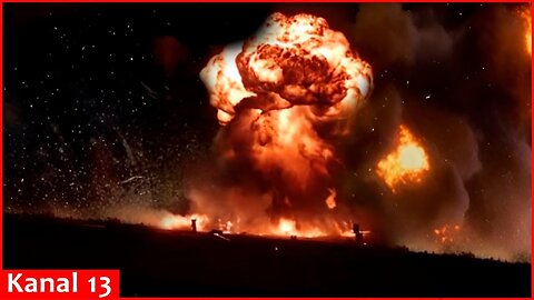 ＂Horrible blast＂ -Moment of powerful explosion at Russian ammunition depot： Donetsk residents reveal
