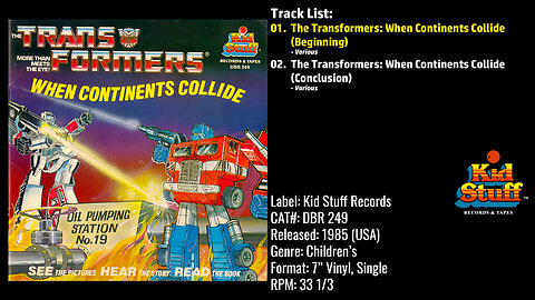 Unknown Artist – The Transformers: When Continents Collide (Full Record) – 1985 – CAT.# DBR 249