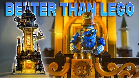 The BEST Lego Alternative!!! FUNWHOLE LIGHT-UP Steampunk WATCHTOWER Speed-Build Review