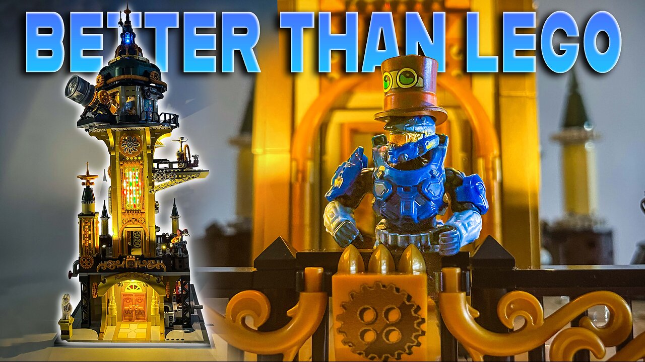 The BEST Lego Alternative!!! FUNWHOLE LIGHT-UP Steampunk WATCHTOWER Speed-Build Review