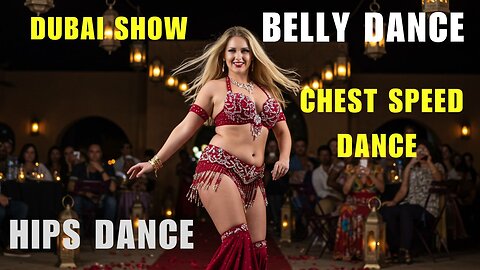 Royal Belly Dance Under Arabian Lanterns | Bold Curvy Dancer in Red Dress
