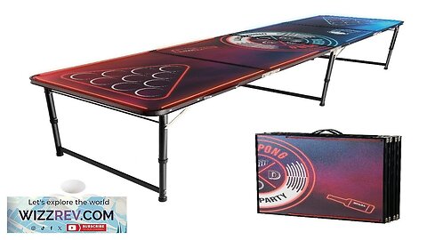 8 ft Portable Beer Pong Tailgate Table Party Drinking Game LED Carrying Review