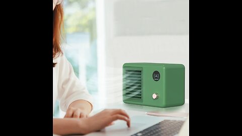 2-in-1 Wireless Retro Radio-shape Fan with Humidifier, with Night Light, 3 Wind Modes & Adjustable