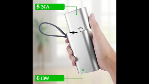 Detachable 10000mAh Power Bank & Wall Charger, with Built-in Charging Cable & Fast Charging