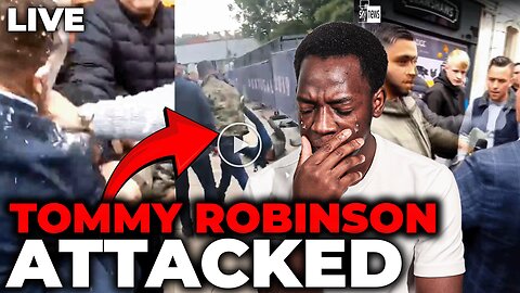 Tommy Robinson is AMBUSHED and attacked by Boxer Ty Mitchell whilst giving an interview‼️