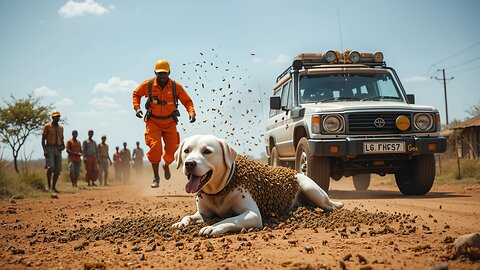 Millions of Bees Covered This Dog – Emotional Rescue Caught on Camera! #rescuemission #dogrescue