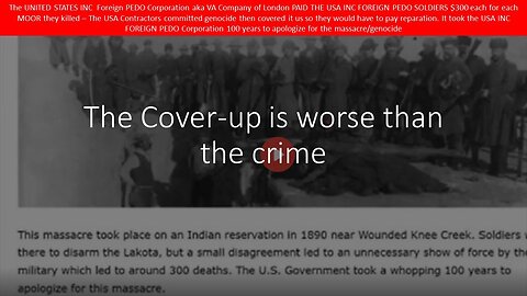 I WANT REPARATIONS FOR MY AMOORICAN PEOPLE USA INC PEDOS - AND YOU CAN NOT DENY IT! TELL THE TRUTH