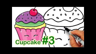 How to Draw a Happy, Cute Cupcake #3