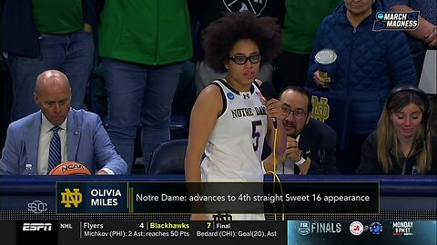 Emotional Olivia Miles addresses Notre Dame crowd after winning final home game of her career