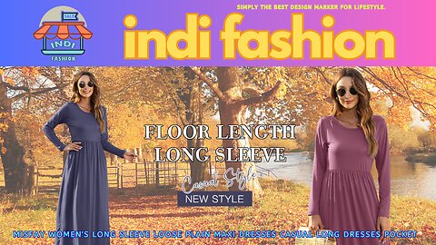 MISFAY Women's Long Sleeve Loose Plain Maxi Dresses Casual Long Dresses Pocket | indifashion