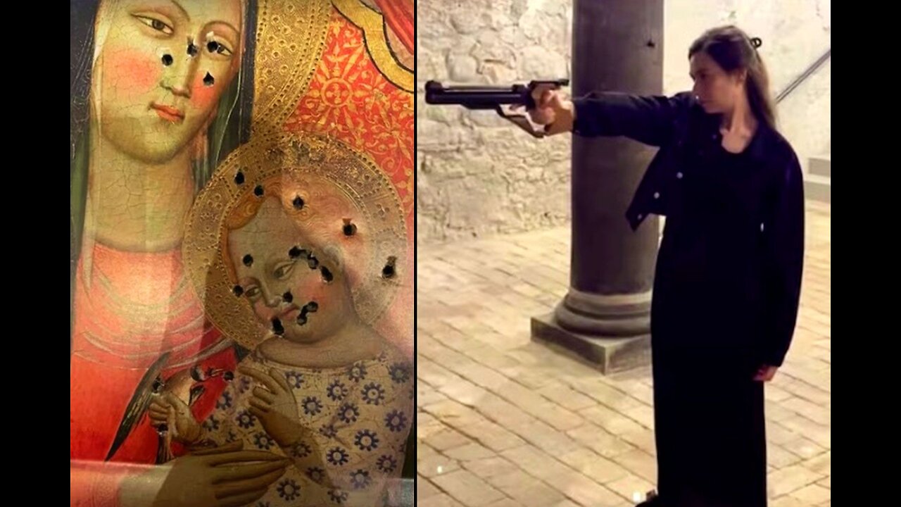 Musulmana spara a immagine di Maria e Gesù