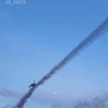 Ukrainian Attack Helicopters Providing Close Air Support for Troops On the Ground