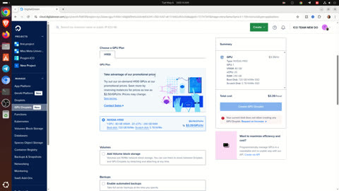 Digital Ocean GUP Droplet Service