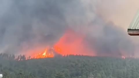 Incredible video of a rotating updraft and firenado coming out of the Deer Creek Fire in La Sal, UT!
