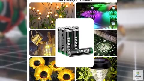 Taken 12 Pack AA Rechargeable NIMH Batteries for Solar Lights, 1200mAh 1.2V Lith