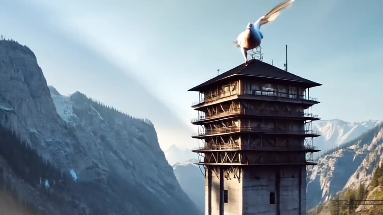 The story of the pigeon who built nest on top of a tower and then laid lots of eggs 😭 #ai #pigeon